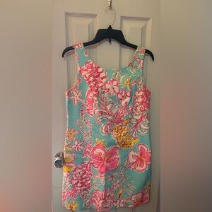 Pink Floral Sundress Knee-Length